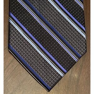 Pronto Uomo Blue Black Hand Made 100% Silk Men’s Neck Tie Made In China